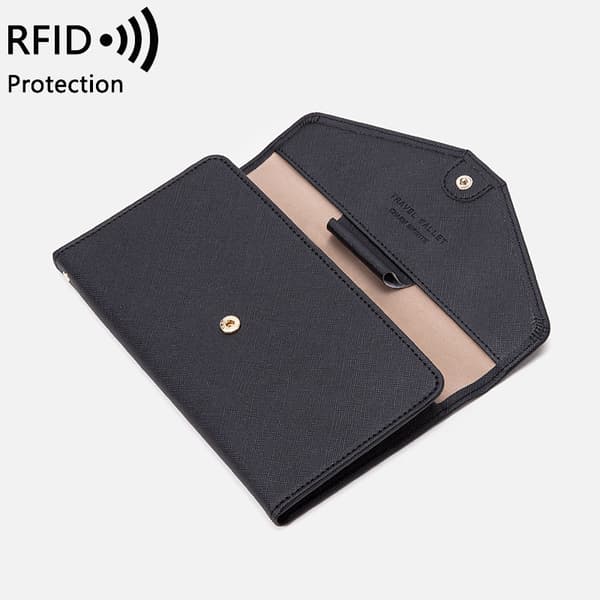 Passlommebok Kvinner Bærbar Passholder Etui Passlommebok Passholder Dark Blue