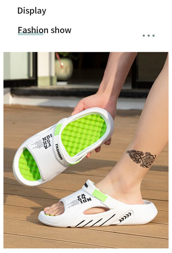 Sommar Herr Strand Casual Halkfri Mjuk Toffel White Green 44/45