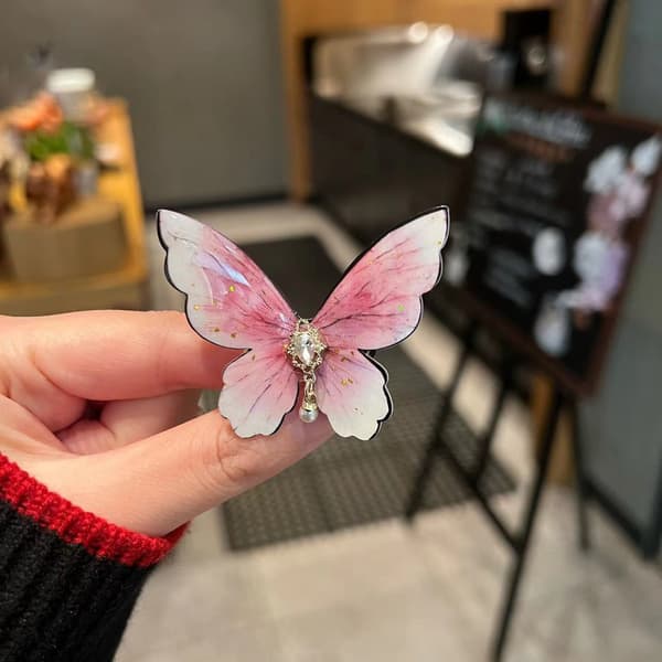 Hårnåle med sommerfugle søde hårklemmer Pink