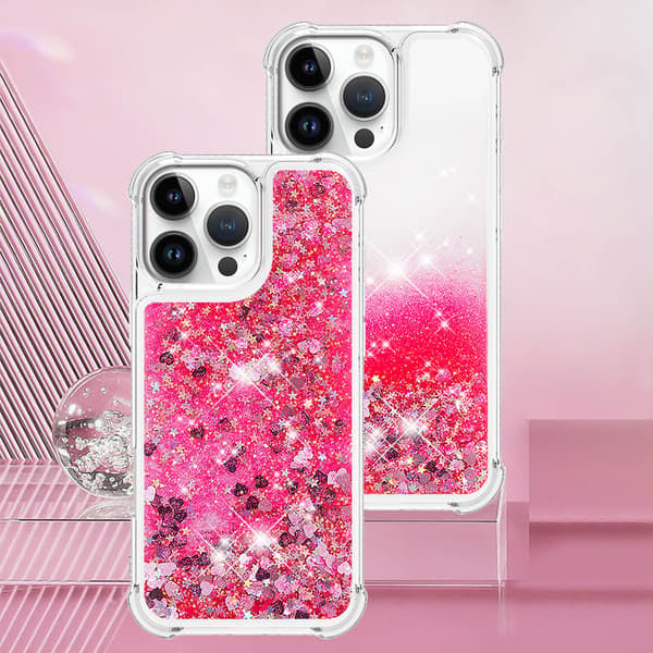 Kompatibel med IPHONE Glitter Flytande Transparent Bling Bling Kristallklar Flytande Snabbrem Silikon Green 14plus/15plus