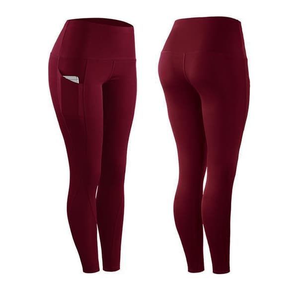 Yogabukser til kvinder med lommer med højtaljede træningsleggings Deep Grey M