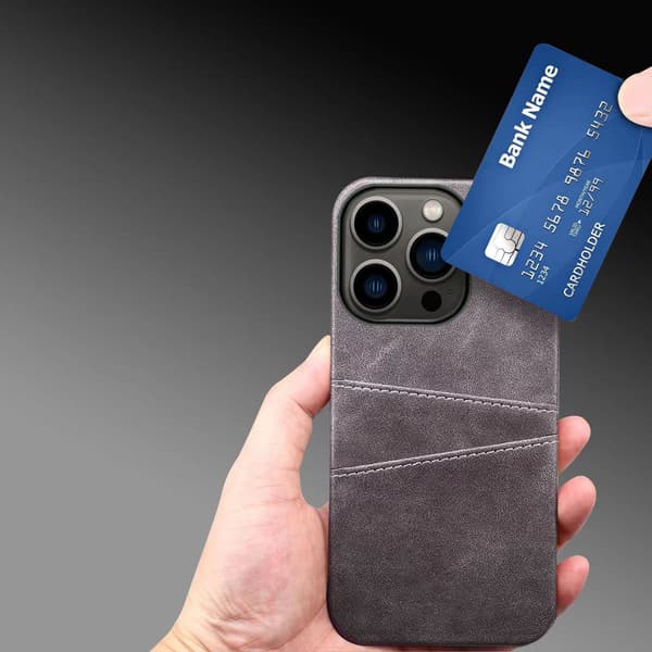 Kortholder kompatibel med iPhone 16 15 14 13 12 11 Pro Max deksel mobildeksel Black iphone13 mini