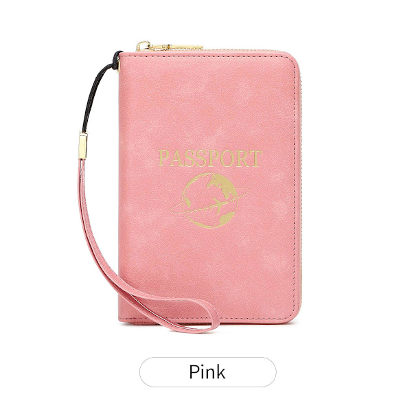 RFID-blockerande reseplånbok och organizer Pink