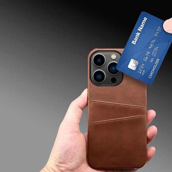 Kortholder kompatibel med iPhone 16 15 14 13 12 11 Pro Max deksel mobildeksel Grey iphone16plus