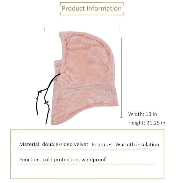 Huvskidmask, Balaklava i fleece, vindtät vintermask Purple