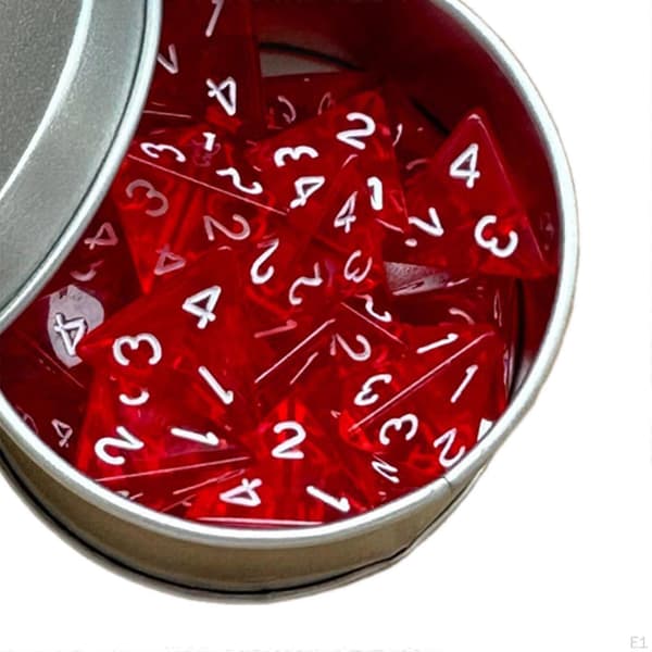 25 stk. pakke med 4-sidede terninger til rollespil, akryl polyhedral sæt D4 16mm violet
