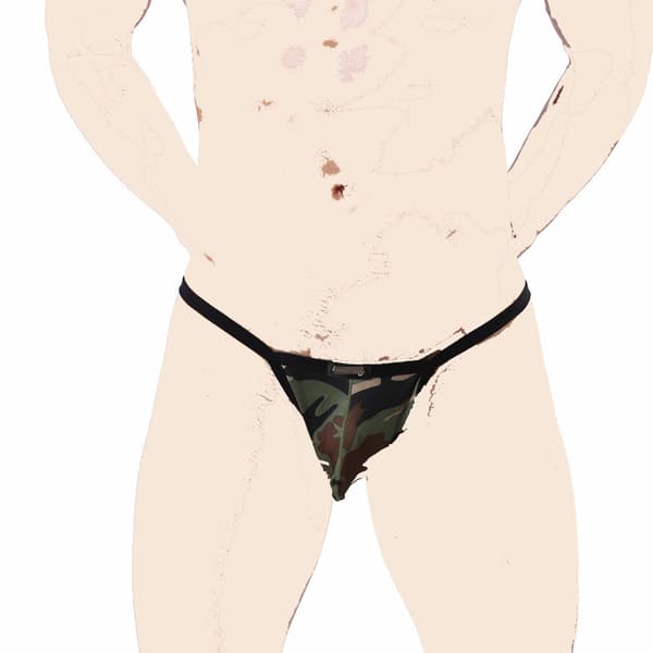 Seksikkäät G-stringit miesten stringialusvaatteet Army Green XL