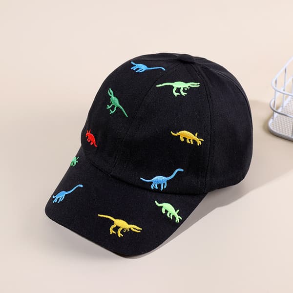 Baseballcaps for små jenter med brodert dinosaur, solhatt for vår/sommer, baseballcaps for små gutter for 2-8 år Yelllow 48-54CM