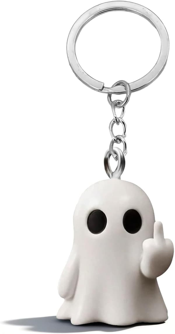 Rolig Spökhållare Halloween Väskberlocker Plånboksberlocker för Handväskor Söta Nyckelringar för Bilnycklar Presenter till Kvinnor white