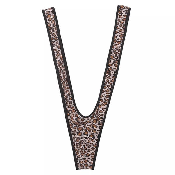 Bikini til mænd, mænds G-streng Mankini V-slynge stropper kostume undertøj leopard One Size
