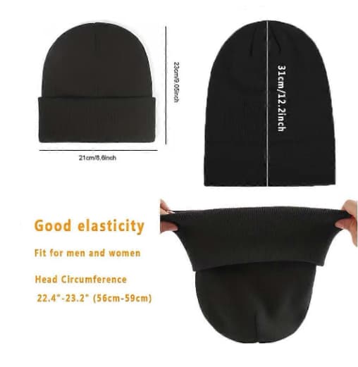 Varm silkesfodrad stickad mössa för vintern, viktig vintermössa för lockigt hår för hårvård, värme, vinterresor Deep Grey 56-59 CM
