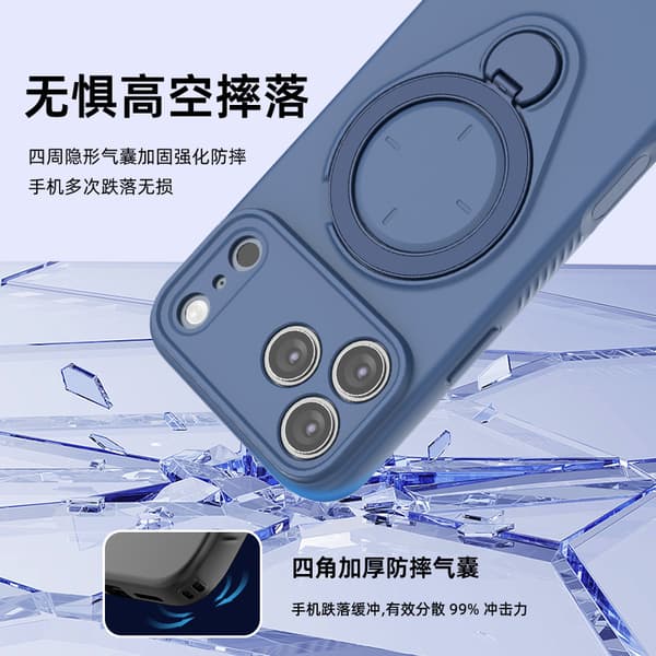 Telefonfodral kompatibelt med iPhone 17 16 15 14 13 Pro Max med magnetisk, anti-fallfäste, flerfärgad Blue ip16