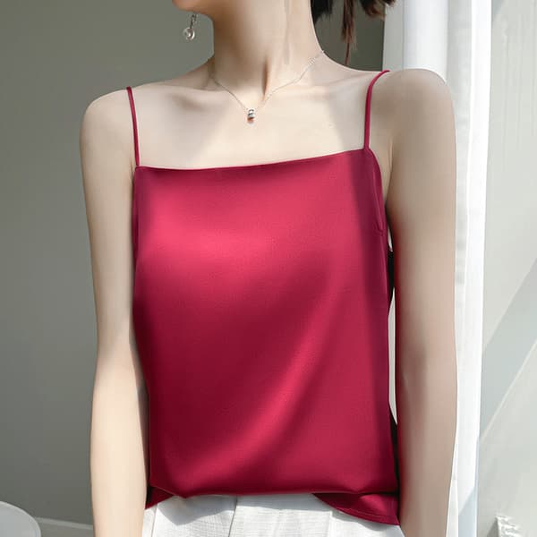 Sommer Forår Tanktoppe Slanke Ensfarvede T-shirts og Toppe Silver S:40-47.5kg