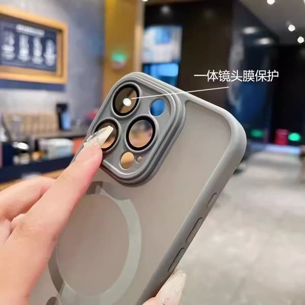 Kompatibel med iPhone 17 16 15 14 13 12 11 PRO Max Shell MagSafe TPU beskyttelsesdeksel grey 16 plus