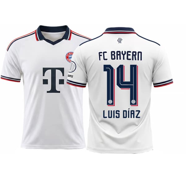 26-27 Bayern München Bortaställ NR.14 LUIS DIAZ Fotbollströja Träningströja, S-2XL 14 S