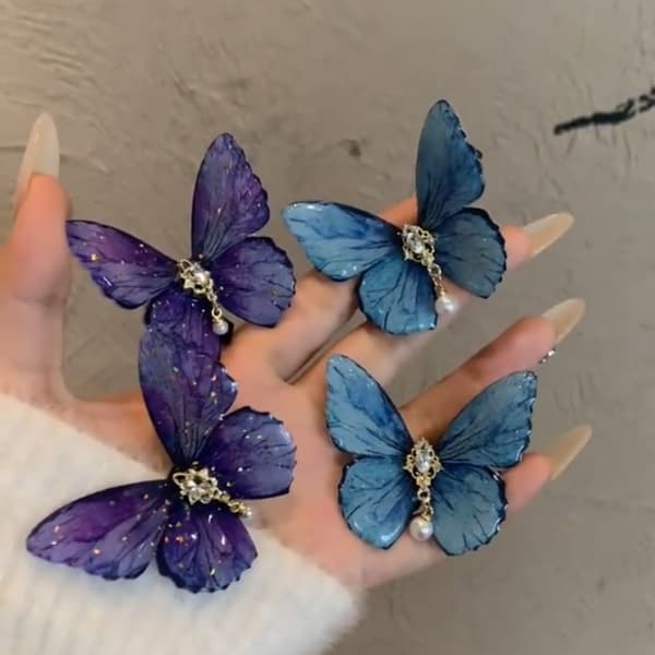 Hiukset neulat perhosilla makeat hiusklipsit Blue