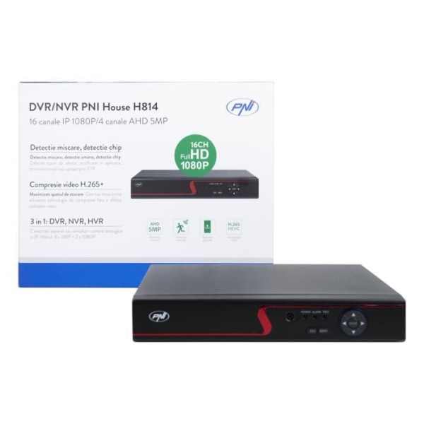 DVR / NVR PNI House H814 - 16 Full HD 1080P IP-kanaler eller 4 analoga 5MP-kanaler