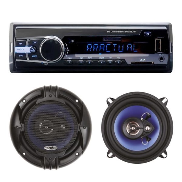 Radio Pack MP3-spelare för bil PNI Clementine 8524BT 4x45w + koaxialhögtalare för bil PNI HiFi650, 120W, 16,5 cm