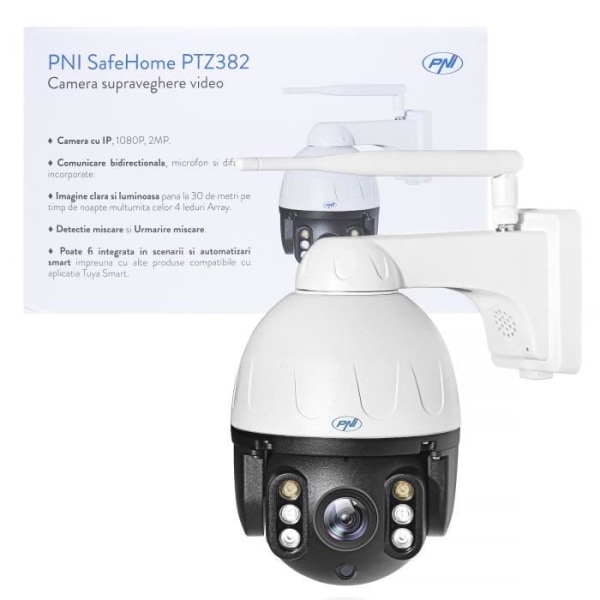 PNI SafeHome PTZ382 1080P WiFi videoövervakningskamera, internetkontroll