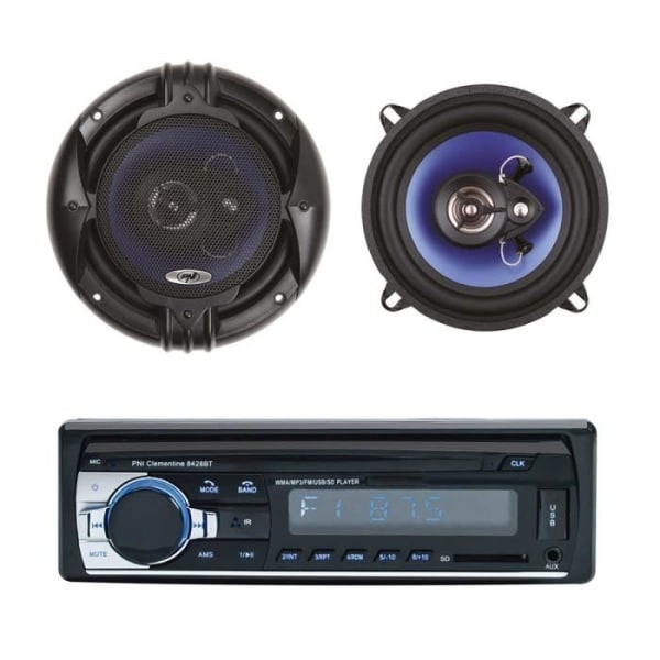 Radiopaket MP3-spelare för bil PNI Clementine 8428BT 4x45w + koaxialhögtalare för bil PNI HiFi500, 100W, 12,7 cm