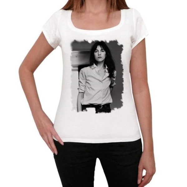 Charlotte Gainsbourg T-shirt dam Vintage T-shirt Vit