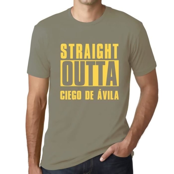 T-shirt herr Straight Outta Ciego De Ávila – Straight Outta Ciego De Ávila – Vintage T-shirt Kaki