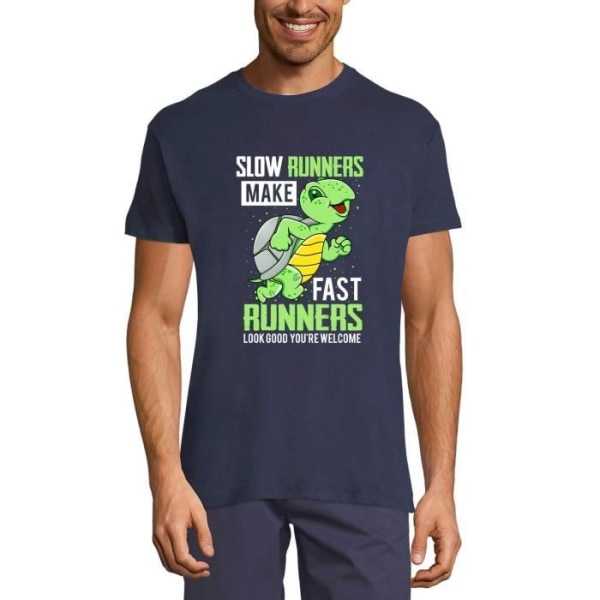 T-shirt herr Slow Runners gör snabba löpare – Långsamma löpare gör snabba löpare – Vintage fransk T-shirt franska flottan