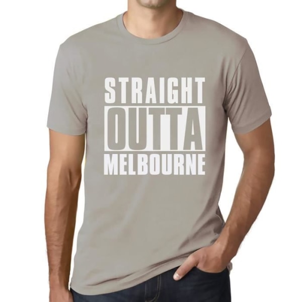 T-shirt herr Straight Outta Melbourne – Straight Outta Melbourne – Vintage grå T-shirt Ljusgrått