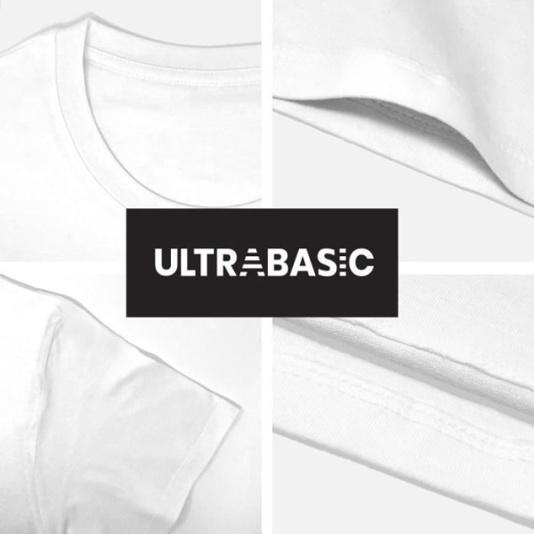 T-Shirt Herr - ULTRABASIC - Japan Pin-Up - 100% Bomull - Korta Ärmar - Bekväm och Ekologisk Vit XL