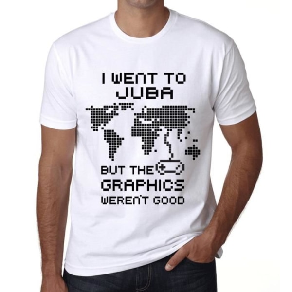 T-shirt herr Jag gick till Juba men grafiken var inte bra – T-shirt Vit XXL