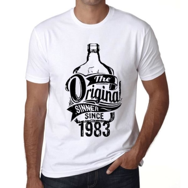 T-shirt för män The Original Sinner Since 1983 – The Original Sinner Since 1983 – 40 Years Vintage 40th Birthday Gift T-Shirt Vit