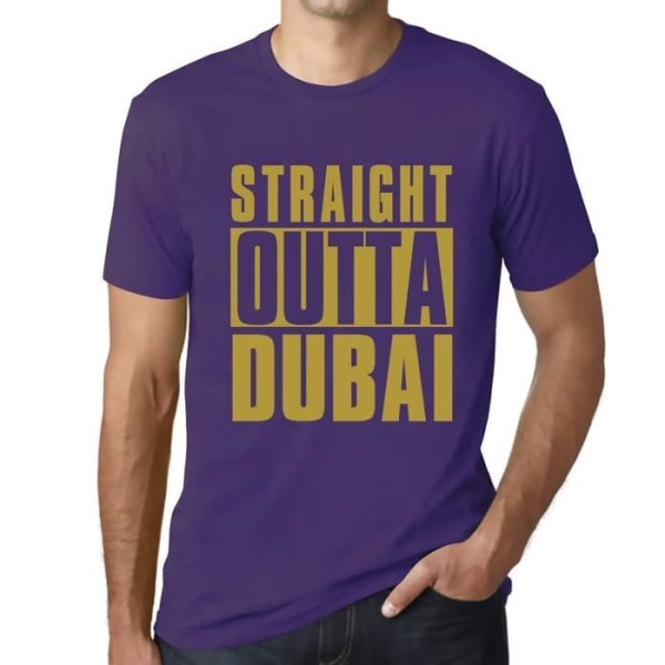 T-shirt herr Straight Outta Dubai – Straight Outta Dubai – Vintage lila T-shirt Mörklila