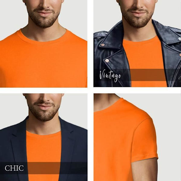 Beer O'Clock T-shirt för män – Beer O'Clock – Vintage T-shirt Orange XXXL