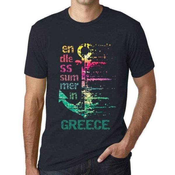T-shirt herr En ändlös sommar i Grekland – Ändlös sommar i Grekland – Vintage T-shirt Marin