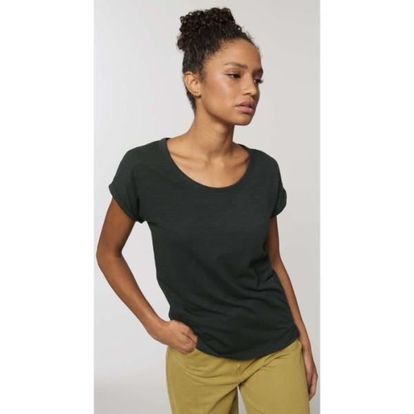 Ekologisk t-shirt dam tjejer spelar också - roliga tv-spel – tjejspel också - tv-spel roligt – vintage svart t-shirt djup svart jag