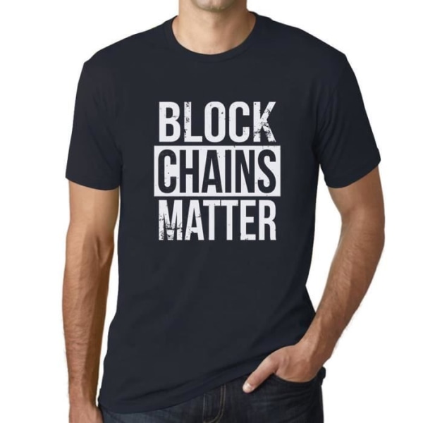 T-shirt för män Blockkedjor är kryptovalutor – Blockkedjor är viktiga kryptovaluta – Vintage T-shirt Marin