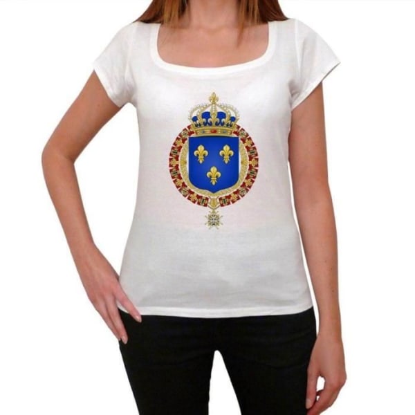 Kvinnors vapensköld av kungariket Frankrike T-shirt Vintage T-shirt Vit XL