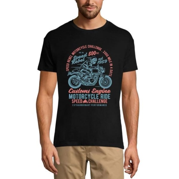 Speed Rebel 1959 motorcykel T-shirt för män - Custom Engine Ride - Speed Rebel Motorcycle 1959 - Custom Engine Ride - 64 år djup svart XXXL