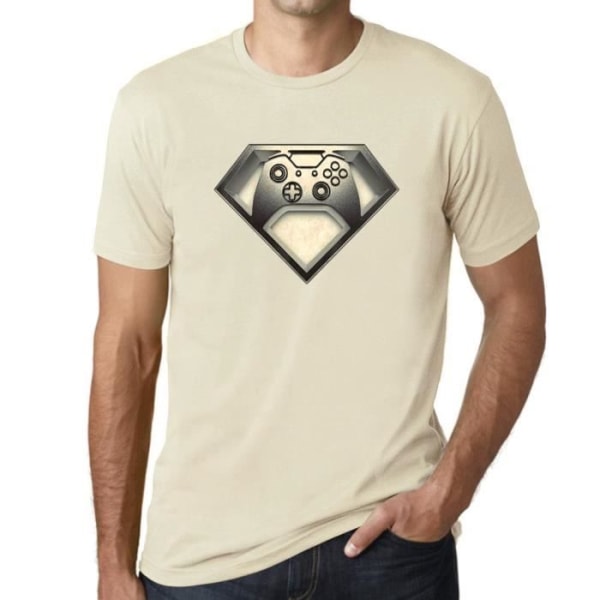 T-shirt - ULTRABASIC - Super Gamer Esports - 100% Bomull - Korta Ärmar - Beige Naturlig XXL