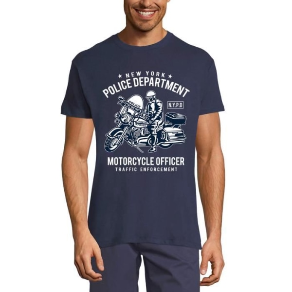 T-shirt för motorcykeltjänsteman i New York Police Department – New York Police Department Motorcykeltjänsteman – Vintage fransk T-shirt franska flottan