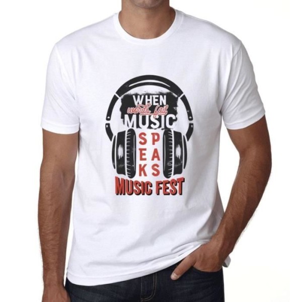 T-shirt herr When Words Fail Music Speaks – When Words Fail Music Speaks – Vintage T-shirt Vit