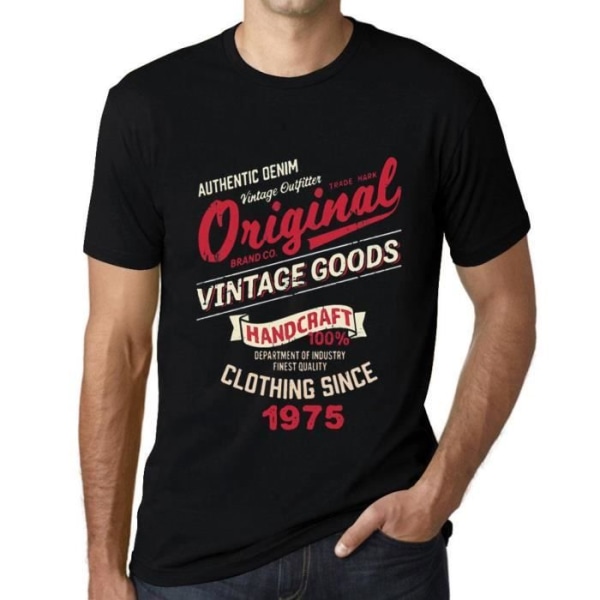 T-shirt för män Original vintagekläder sedan 1975 – Original vintagekläder sedan 1975 – 48 år 48:e present T-shirt djup svart
