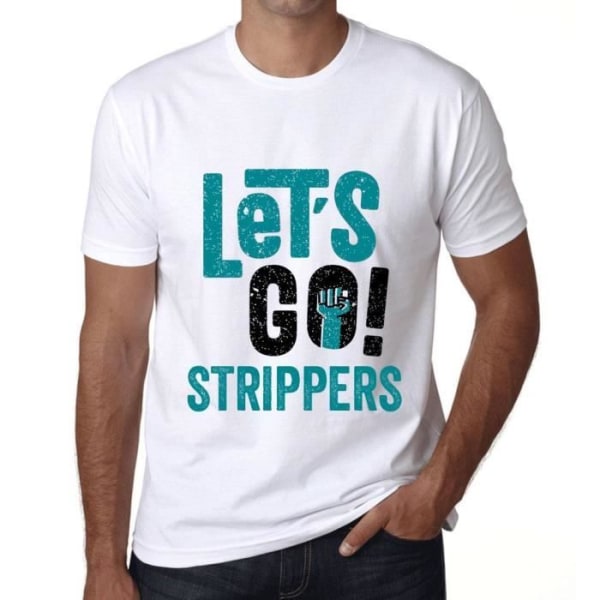 T-shirt herr Let's Go Strippers – Let'S Go Strippers – Vintage T-shirt Vit