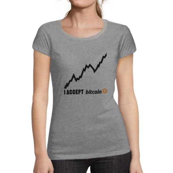 T-shirt dam Jag accepterar Bitcoins Millionaire Btc Hodl Crypto – Jag accepterar Bitcoin Millionaire Btc Hodl Crypto – T-shirt Ljunggrå