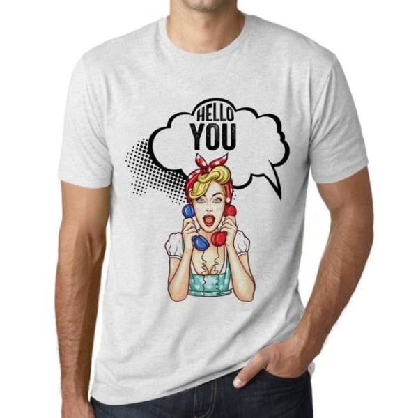 Herr Hello To You T-shirt – Hello You – Vintage vit T-shirt Ljungvit