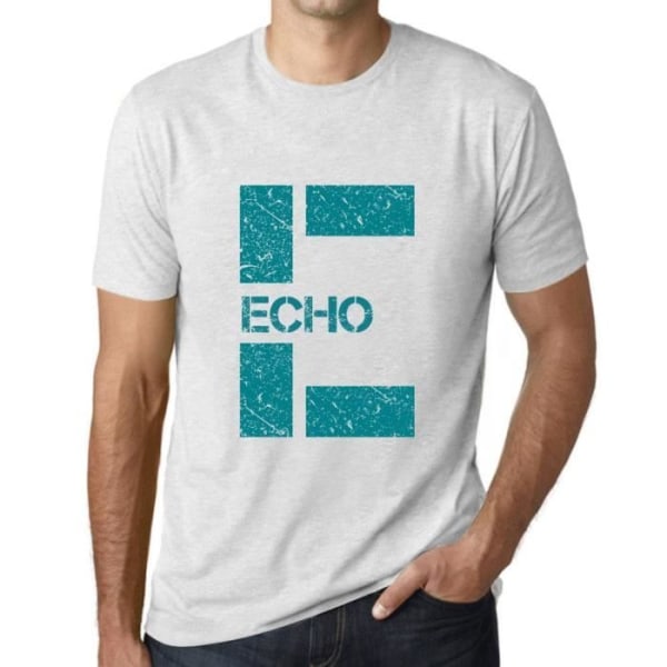 T-shirt - ULTRABASIC - Echo - Vintage - 100% Kattun - Kortärmad - Vit Melange Ljungvit XXXXL