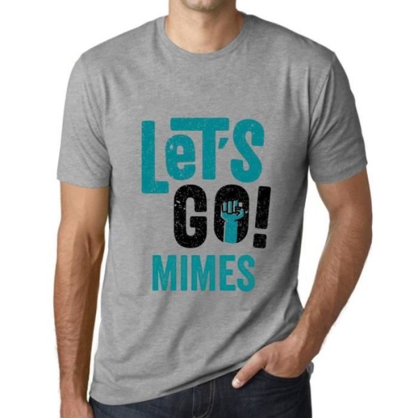 T-shirt herr Let's Go Mimes – Let's Go Mimes – Vintage grå T-shirt Ljunggrå