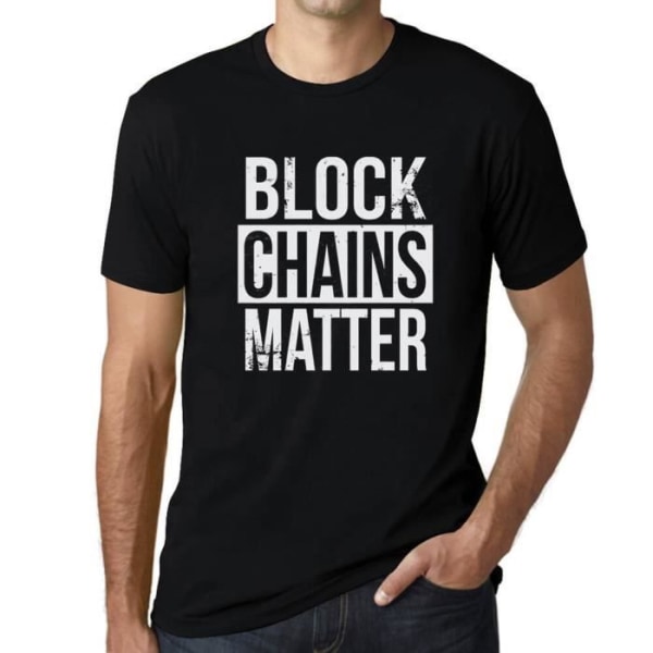 T-tröja för män Blockkedjor är kryptovalutor – Blockkedjor är viktiga för kryptovaluta – Svart vintage t-shirt djup svart
