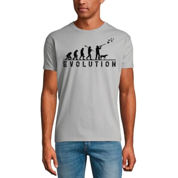 Hunting Evolution T-shirt för män – Hunter Evolution Hunting – Vintage grå T-shirt rent grått