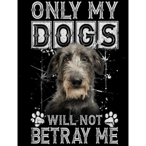 T-shirt med v-ringad dam Only My Dogs Will Not Betray Me - Wolfhound Dog – Only My Dogs Will Not Betray Me - Wolfhound Dog – T-shirt djup svart